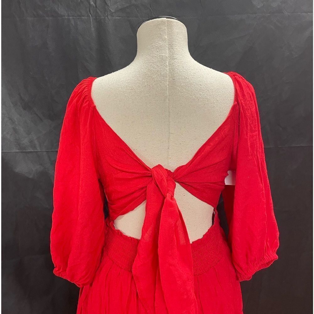 Poppy red summer sun dress - Picture 6 of 12